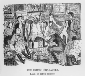 Der britische Charakter, Liebe zum Pferdesport (Lithografie)