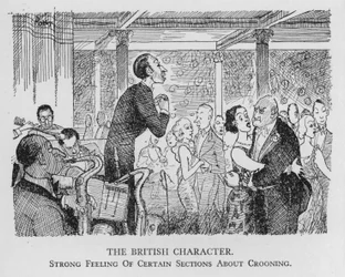 Der britische Charakter; starke Gefühle bestimmter Gruppen über das Crooning (Lithografie)