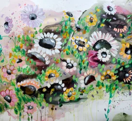 Bunte abstrakte Blumen