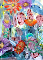 Lebendige abstrakte Blumen