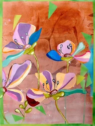 Lebendige Abstrakte Blumen