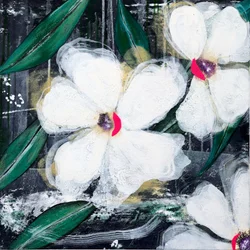 Weiße abstrakte Blüten