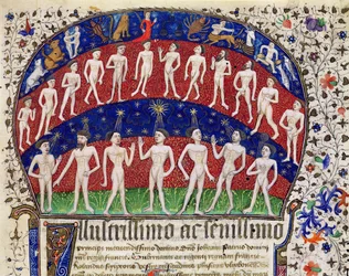 Fol.1 Sternzeichen und eine Gruppe von Männern, aus 