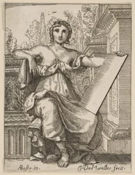 Sitzende Frau mit einem Tablet