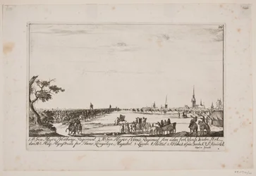 Frederik V inspiziert die Regimenter vor dem Westtor in Odense