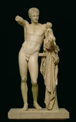 Statue von Hermes und dem kleinen Dionysos, ca. 330 v. Chr. (Parischer Marmor)