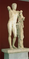 Statue von Hermes und dem Säugling Dionysos, ca. 330 v. Chr.