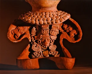 Figur mit abnehmbarem Vorderteil, Teotihuacan-Kultur (Detail)