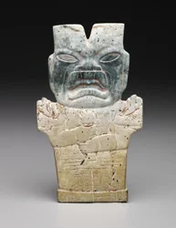 Anthropomorphe Plakette, möglicherweise die Feuerschlange, vorklassische Periode, 800-400 v. Chr.