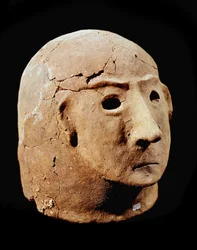 Vorgeschichte: Terrakottakopf aus der Nekropole von Cancelli. Apennin-Kultur (oder italienische Bronzezeit). 1400-1300 v. Chr. Perugia, Museo Archeologico Nazionale dell