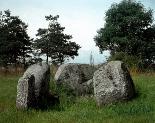 Prähistorisch: Ansicht des Dolmens von Chianca mit seinem Eingangskorridor. Steinzeit, Neolithikum. 6.-3. Jahrhundert v. Chr. Bisceglie, Apulien, Italien