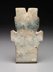 Rückseite einer anthropomorphen Plakette, möglicherweise die Feuerschlange, Präklassische Periode, 800-400 v. Chr.
