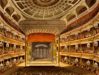 Neues Covent Garden Theatre, aus Microcosm of London, 1810 von R. Ackermann