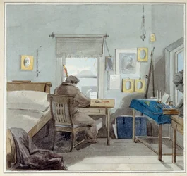 Bei der Arbeit. Im Haus von Pavel Naschtschokin (Moskau).