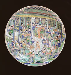 Großer Famille Verte Teller, Kangxi-Periode (1662-1722)