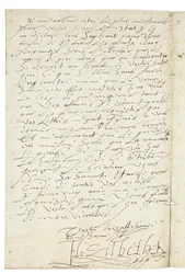 Brief in Französisch von Elisabeth I. von England an Heinrich IV. von Frankreich, ca. 1596