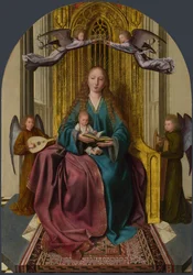 Die Jungfrau und das Kind auf dem Thron mit vier Engeln, um 1495