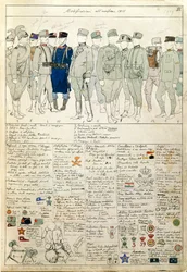 Uniformvariationen des Königreichs Italien, Farbtafel von Quinto Cenni