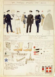 Uniformvariationen des Königreichs Italien, Farbtafel von Quinto Cenni