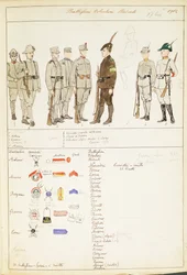 Uniformen der Freiwilligen Studentenbataillone des Königreichs Italien, Farbtafel von Quinto Cenni