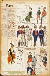 Verschiedene Uniformen, von Quinto Cenni, Farbtafel, circa 1815