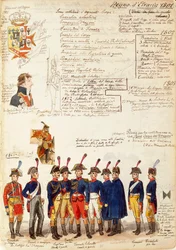 Verschiedene Uniformen des Königreichs Etrurien, von Quinto Cenni, Farbtafel