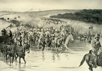 Lord Roberts und seine Armee überqueren den Wall River
