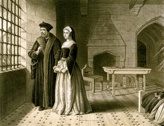 Sir Thomas More 1478-1535 und seine Tochter Margaret, 19. Jahrhundert