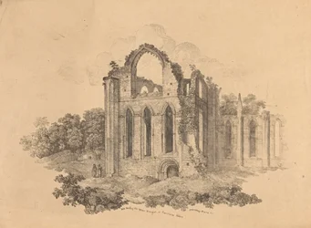 N.O. Ende des oberen Querschiffs in Fountains Abbey