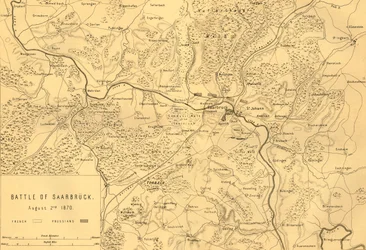 Karte der Schlacht von Saarbrücken, 2. August 1870