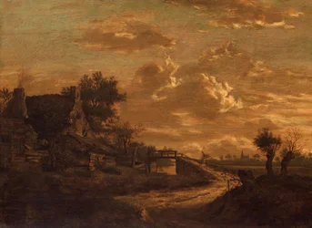 Landschaft bei Sonnenuntergang