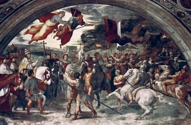 Papst Leo I. weist Attila zurück, Detail, 1511-14