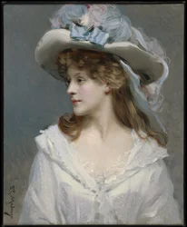 Frau in Weiß, ca. 1880