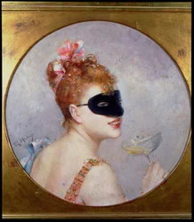Frau mit Maske
