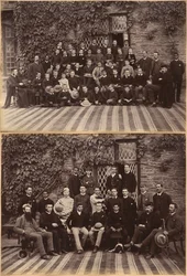 Primarklasse Bishop Cotton School, Shimla (recto); Hochklasse Schüler und Lehrer an der Bishop Cotton School, Shimla (verso)