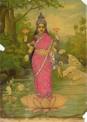 Lakshmi Verziert 2, von Ravi Varma Press