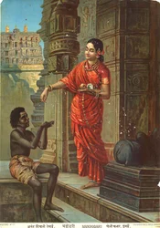 Mandodari basierend auf einem Gemälde von Raja Ravi Varma