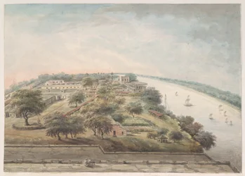 Vogelperspektive vom Opiumlager in Patna