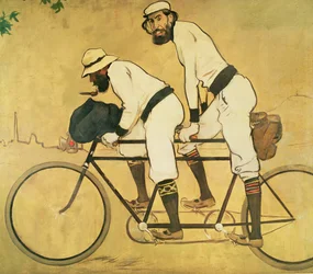 Selbstporträt von Casas mit Pere Romeu auf einem Tandem
