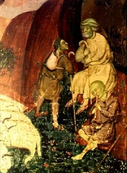Moses am Sinai: Detail der Hirten, die ihre Herde bewachen