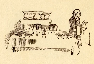 Gedeckter Tisch im Bell Inn in Edmonton, 1878, um 1918