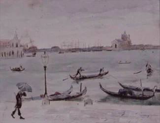 Das Zollhaus und die Kirche San Giorgio, Venedig, vom Piazzetta aus gesehen, 19. Jahrhundert