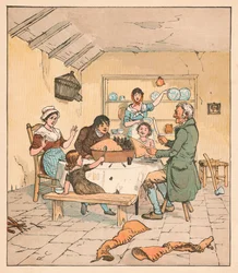 Als der Kuchen geöffnet wurde, begannen die Vögel zu singen, 1880