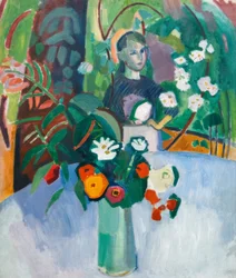 Jeanne in den Blumen