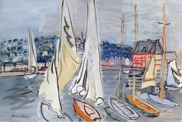 Segelboote im Hafen von Deauville