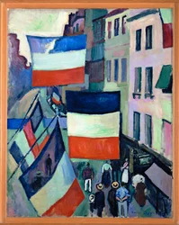Straße mit Fahnen