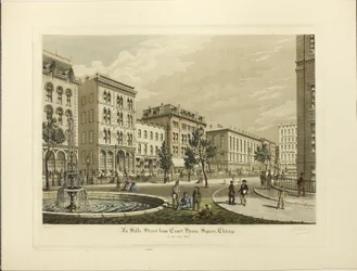 La Salle Street vom Court House Square, Chicago, im Jahr 1865