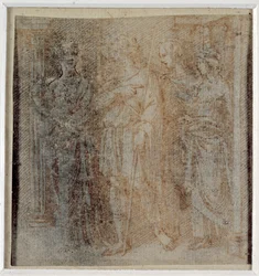 Aeneas begleitet von Dido, Studie für die Randdarstellung (3. Abteilung links) des 