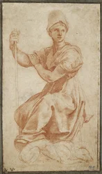 Allegorische weibliche Figur; Allegorie der Fides
