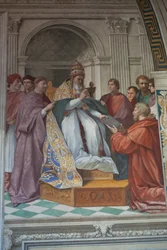 Die Übergabe der Dekretalen an Papst Gregor IX.